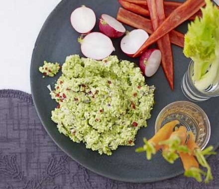 Edamame & chilli dip with crudités recipe