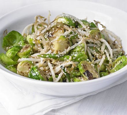 Sprouts with sesame & spring onions recipe 