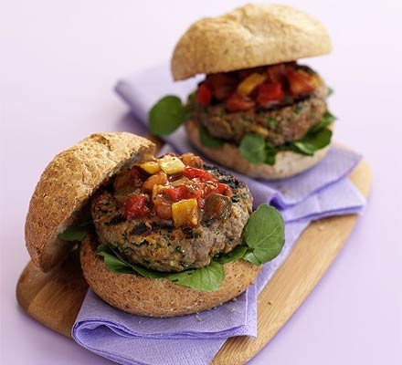 Beef & salsa burgers recipe 