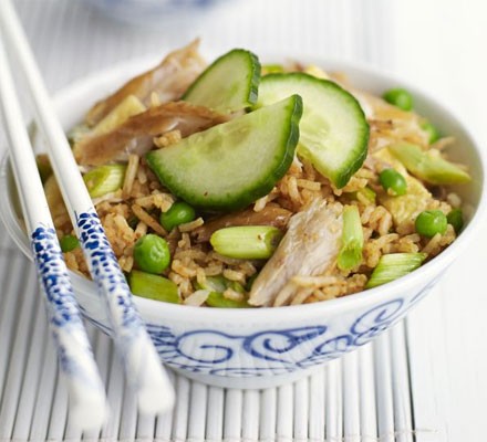 Indonesian fried rice with mackerel recipe 