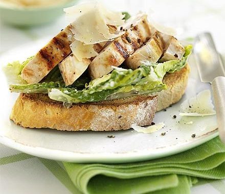 Open chicken Caesar sandwich recipe