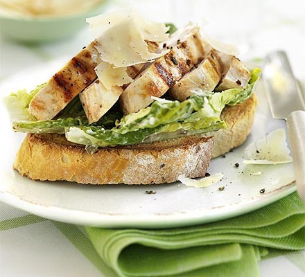 Open chicken Caesar sandwich recipe 