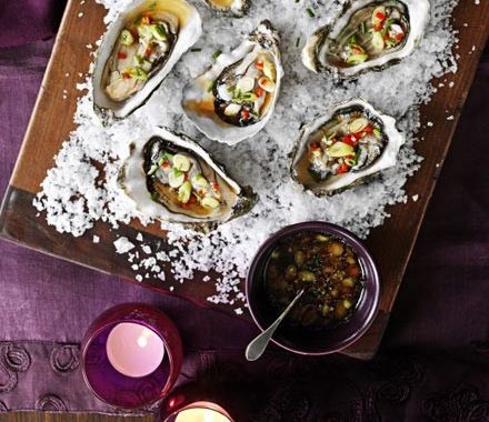 Oysters with chilli & ginger dressing recipe