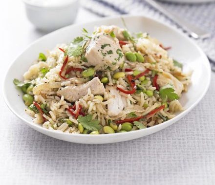 Chicken, edamame & ginger pilaf recipe