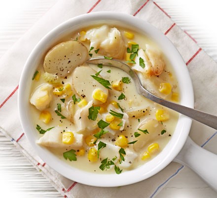 Smoked haddock & sweetcorn chowder recipe 