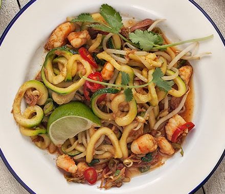 Spiralized Singapore noodles recipe