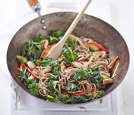 Chicken, kale & sprout stir-fry recipe