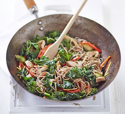 Chicken, kale & sprout stir-fry recipe 