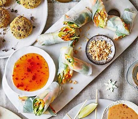 Vegan rainbow spring rolls recipe