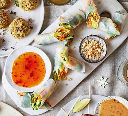 Vegan rainbow spring rolls recipe 