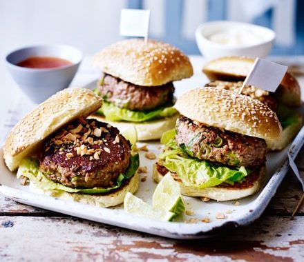 Vietnamese pork & peanut burgers recipe