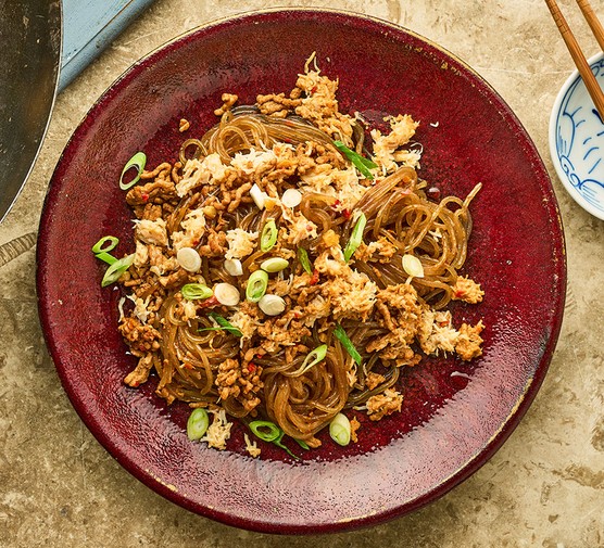 Pork and crab ‘ants climbing trees’ recipe 