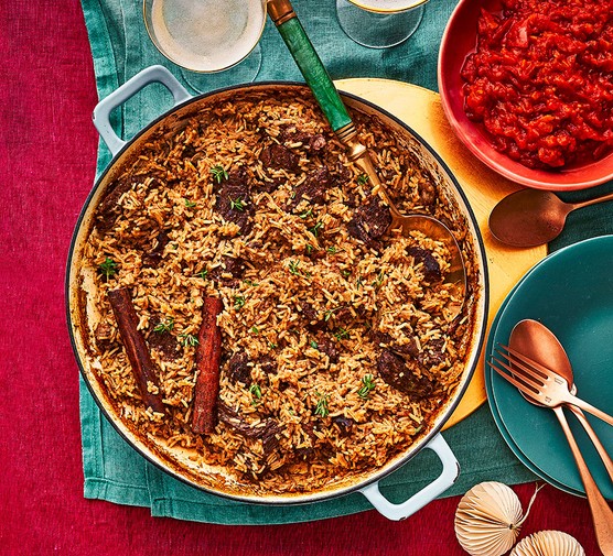 Spiced rice with beef recipe 