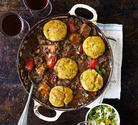 Brazilian pork stew with corn dumplings recipe 
