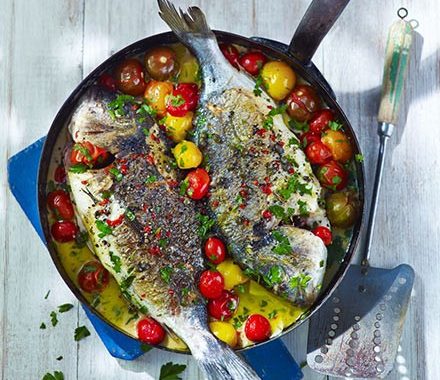 Sea bream in crazy water (Orata all’acqua pazza) recipe