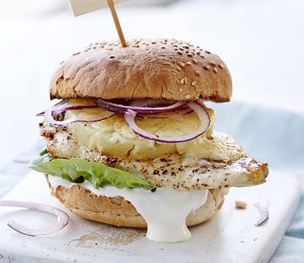 Cajun chicken & pineapple burger recipe