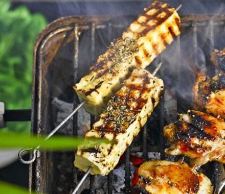 BBQ halloumi skewers recipe