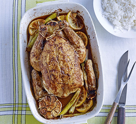 Five-spice, soy & lemon roast chicken recipe 