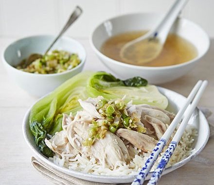 Chinese poached chicken & rice recipe