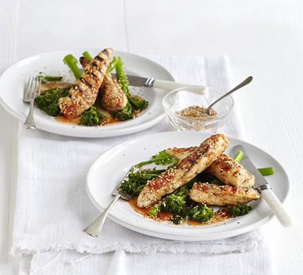 Grilled chicken with chilli & sesame seeds recipe 