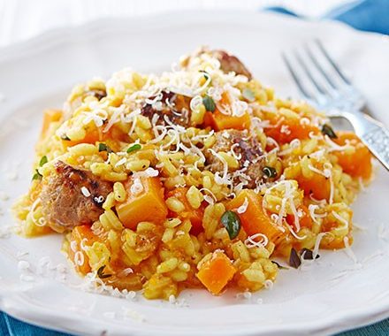 Sausage & squash risotto  recipe