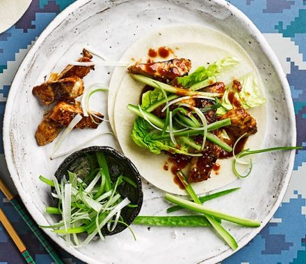 Hoisin mackerel pancakes recipe