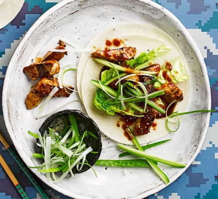 Hoisin mackerel pancakes recipe 