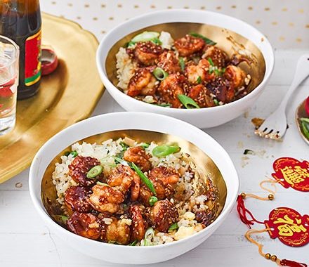 Honey, sesame & orange king prawns recipe