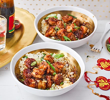 Honey, sesame & orange king prawns recipe 