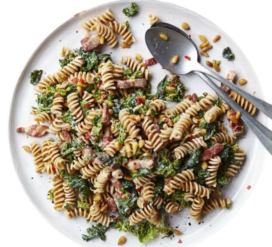 Kale & smoky bacon pasta recipe 