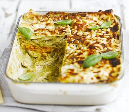 Chicken, squash & pesto lasagne recipe