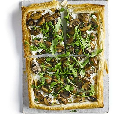 Mushroom, ricotta & rocket tart recipe