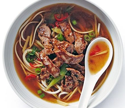 Oyster beef with soupy noodles recipe