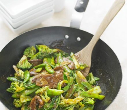 Sticky green stir-fry with beef recipe
