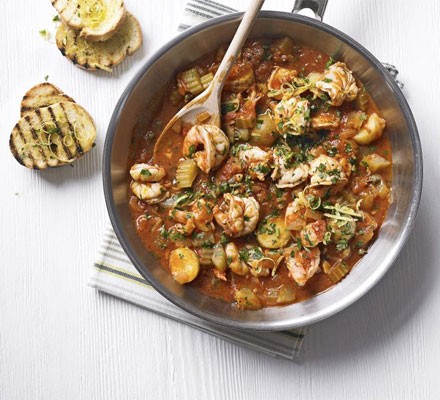 Prawn & tomato stew with gremolata topping recipe 