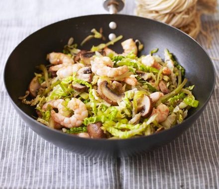 Prawn & mushroom five-spice stir-fry recipe