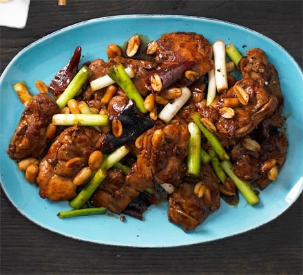 Gunpowder chicken with dried red chillies & peanuts recipe 