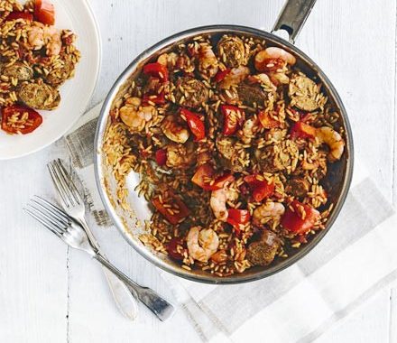 Sausage & prawn jambalaya recipe