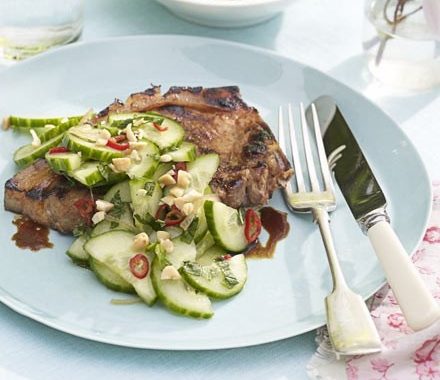 Barbecued sticky Chinese pork chops recipe
