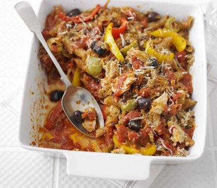 Tuna arrabbiata pasta gratin recipe
