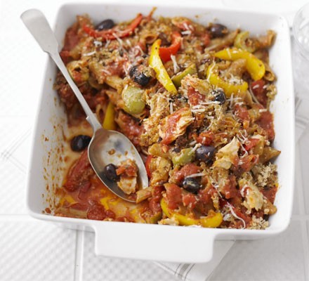 Tuna arrabbiata pasta gratin recipe 