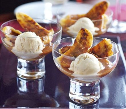 Toffee & sesame bananas recipe