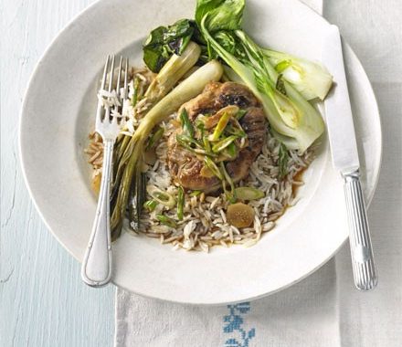 Chinese braised pork with double spring onions recipe