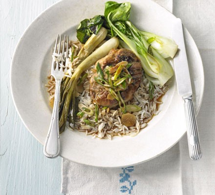 Chinese braised pork with double spring onions recipe 