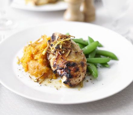 Ginger & lime chicken with sweet potato mash recipe