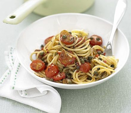 Cherry tomato & caper spaghetti recipe