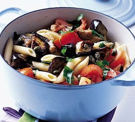 Tomato & aubergine pasta recipe 