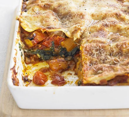 Roast pumpkin & spinach lasagne recipe 