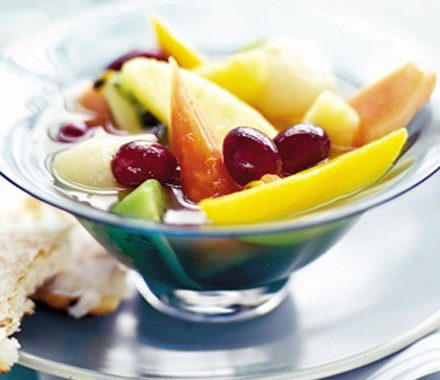 Tropical fruits in lemongrass syrup recipe