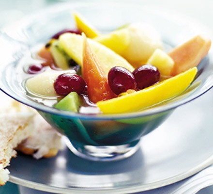 Tropical fruits in lemongrass syrup recipe 